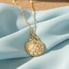 Collar Concha Marina Dorado Con Perlas Chapado 18k
